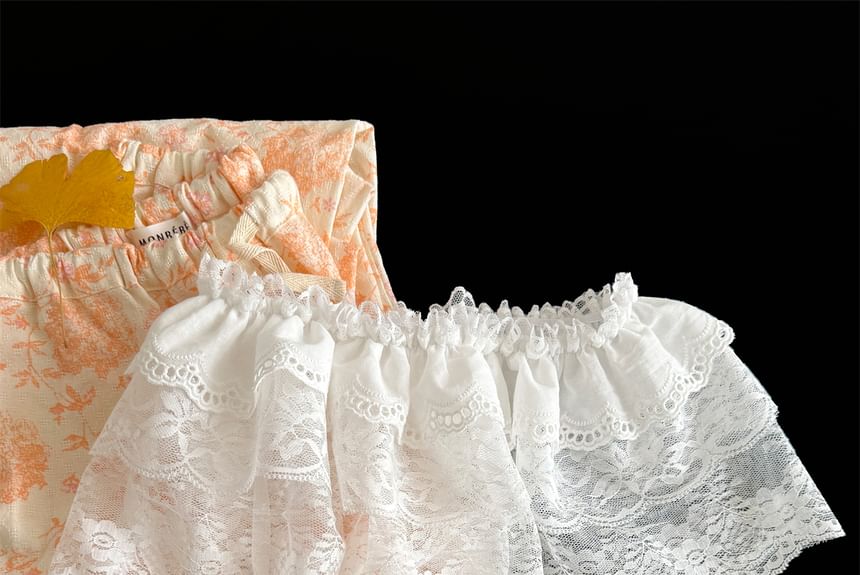 Layered Lace Decorative Hem Top