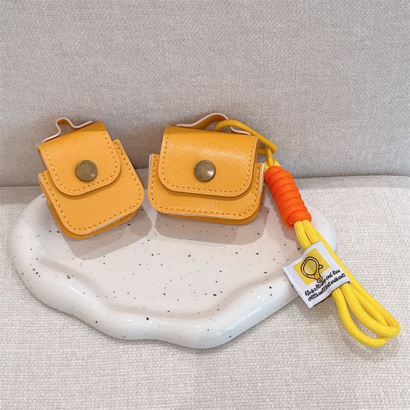 Faux Leather AirPods / Pro Earphone Case Skin with Strap