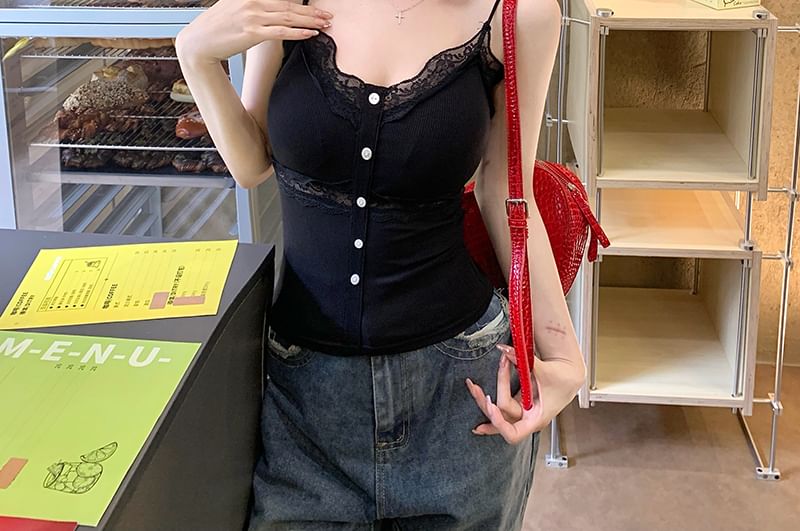 Lace Trim V-Neck Camisole
