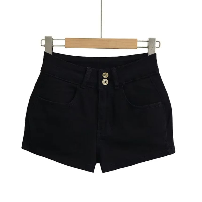 Low Rise Denim Hot Pants
