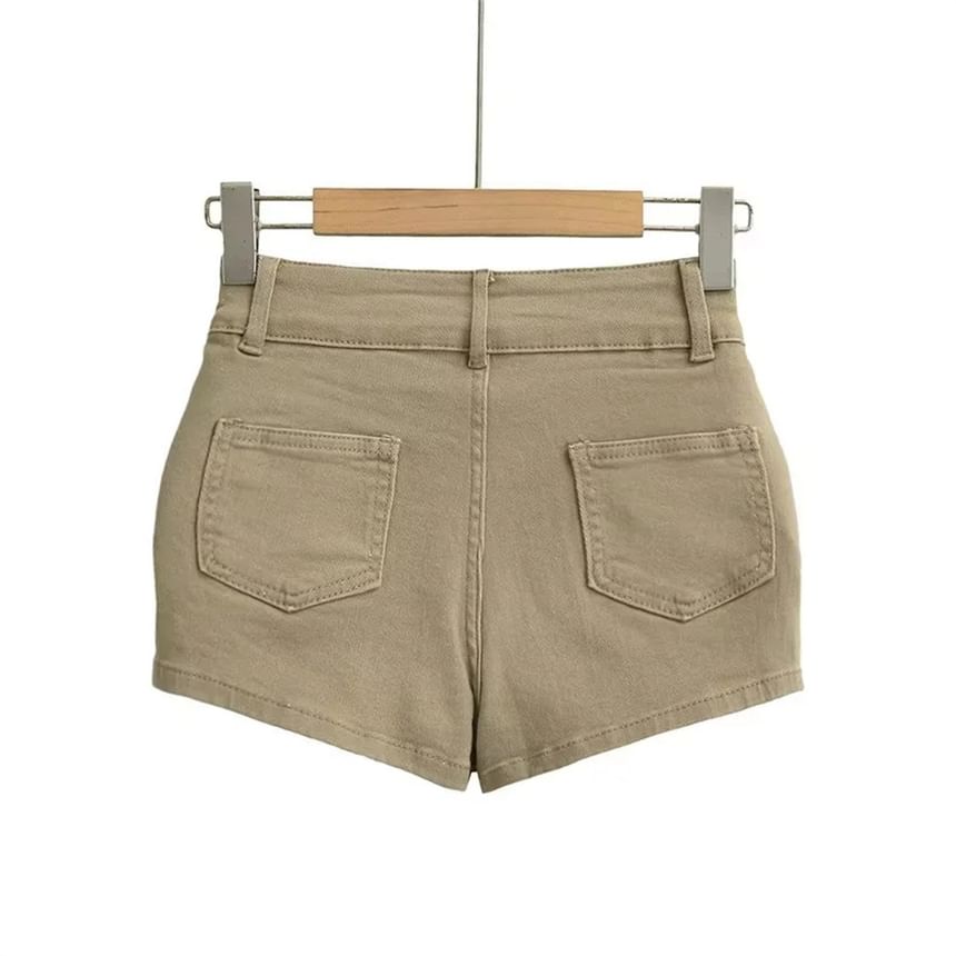 Low Rise Denim Hot Pants