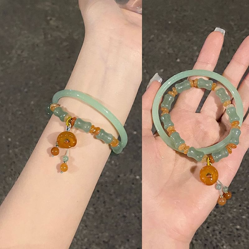 Set: Gemstone Bracelet + Bangle