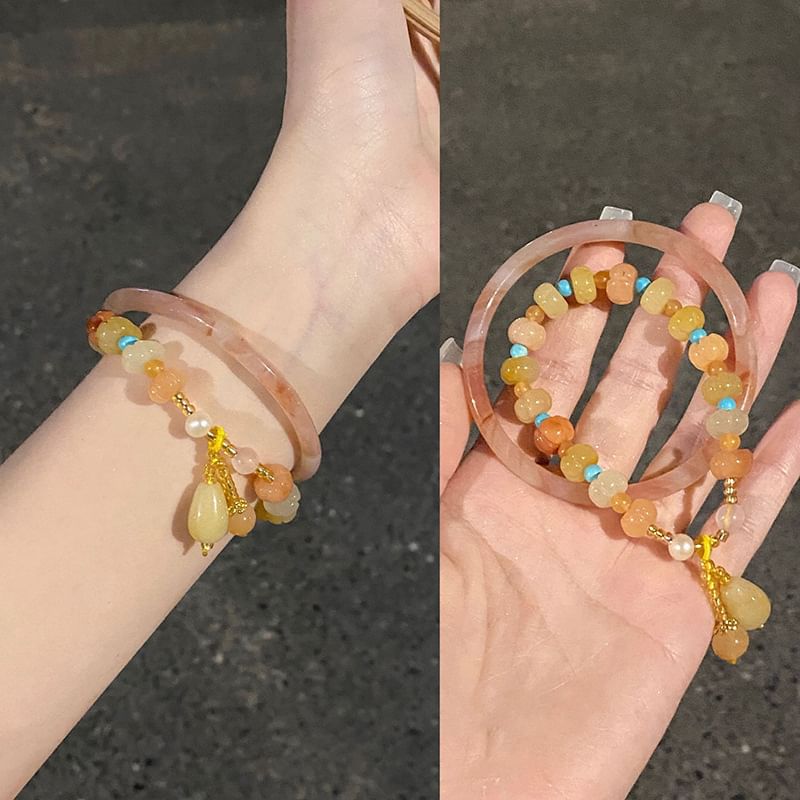Set: Gemstone Bracelet + Bangle