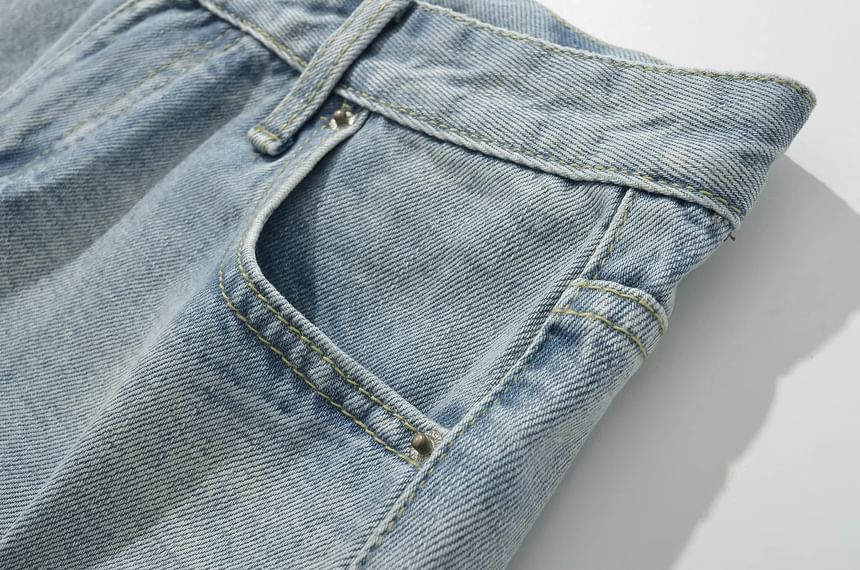 High Waist Distressed Tassel Trim Denim Shorts