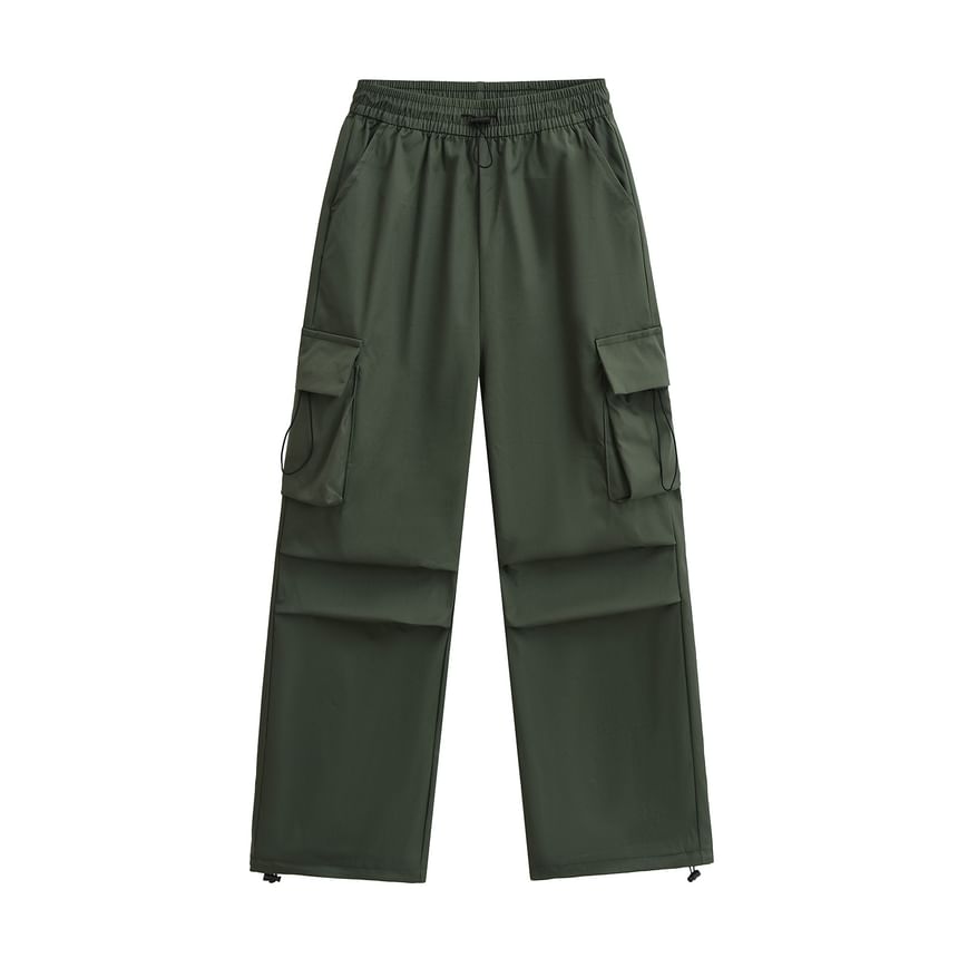 High Rise Drawstring Cargo Pants
