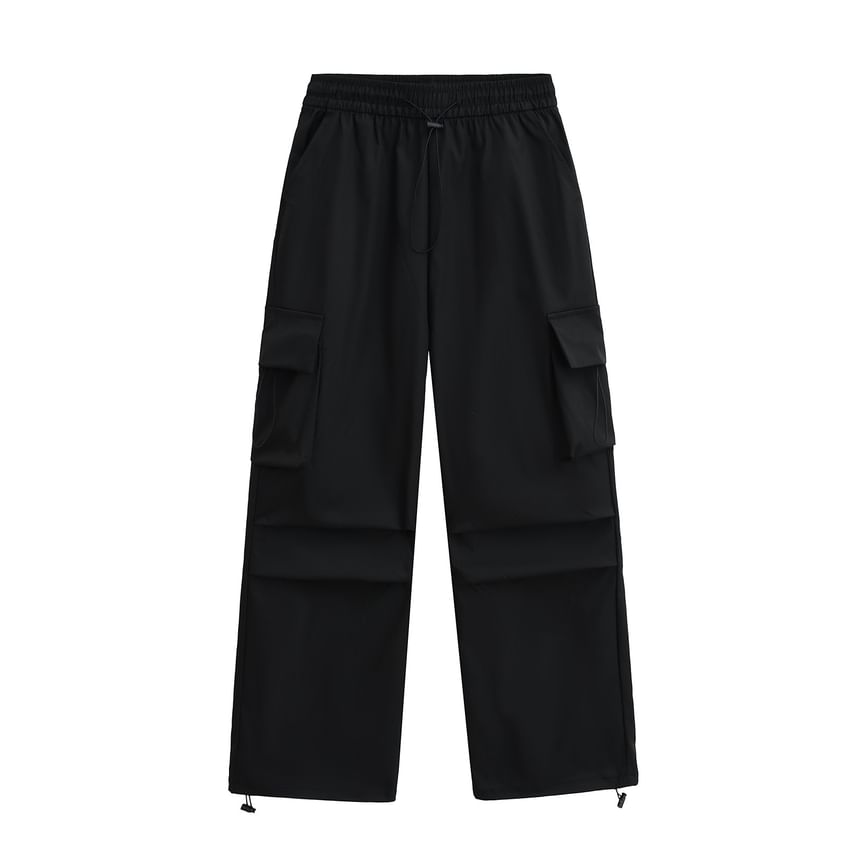 High Rise Drawstring Cargo Pants