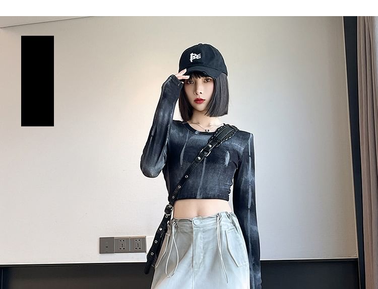High Waist Gradient Baggy Cargo Pants