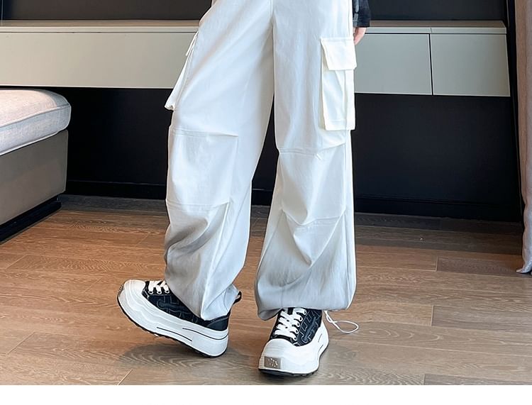 High Waist Gradient Baggy Cargo Pants