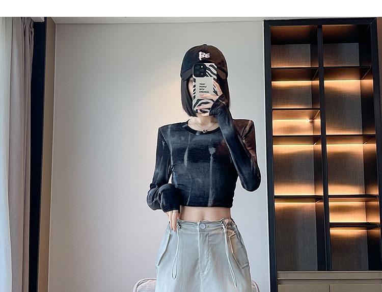 High Waist Gradient Baggy Cargo Pants