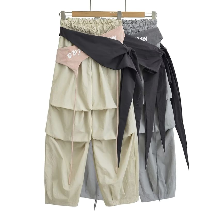 Elastic Waist Asymmetrical Baggy Cargo Pants