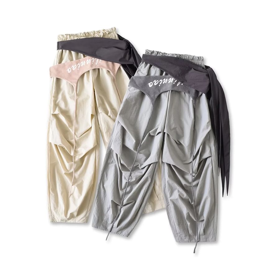 Elastic Waist Asymmetrical Baggy Cargo Pants