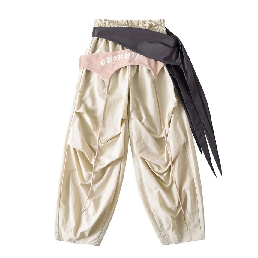 Elastic Waist Asymmetrical Baggy Cargo Pants