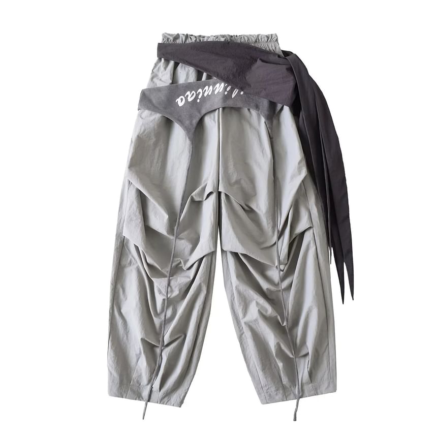 Elastic Waist Asymmetrical Baggy Cargo Pants