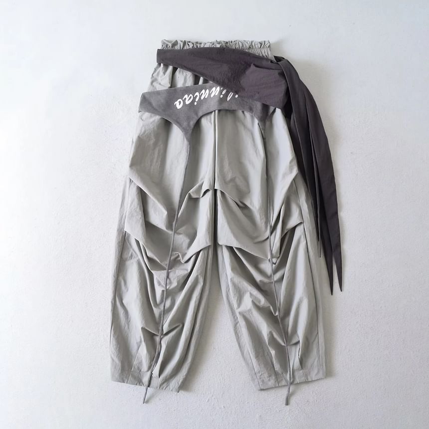 Elastic Waist Asymmetrical Baggy Cargo Pants
