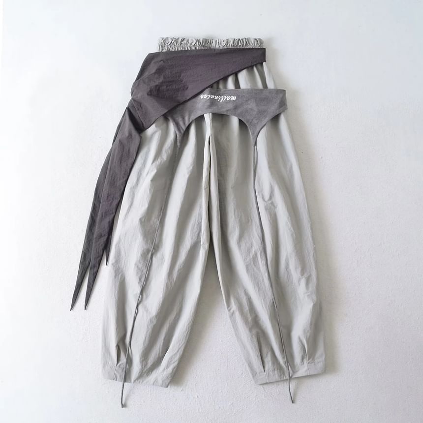 Elastic Waist Asymmetrical Baggy Cargo Pants