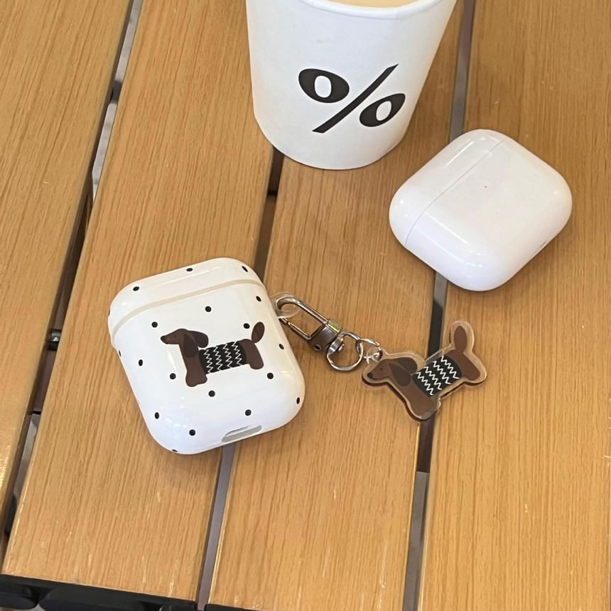 Polka Dot Dog AirPods / Pro Earphone Case Skin / Charm / Coil Strap / Set
