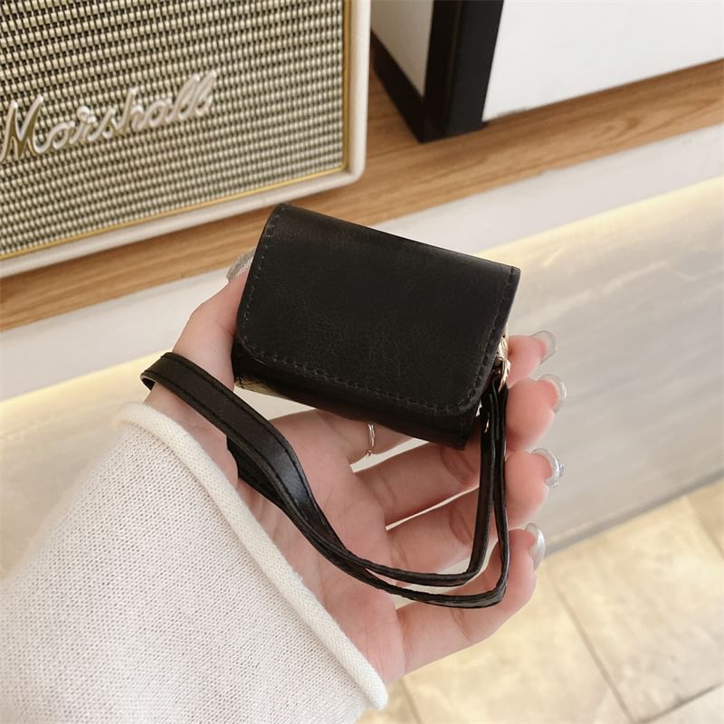 Faux Leather AirPods / Pro Earphone Case Skin with Strap