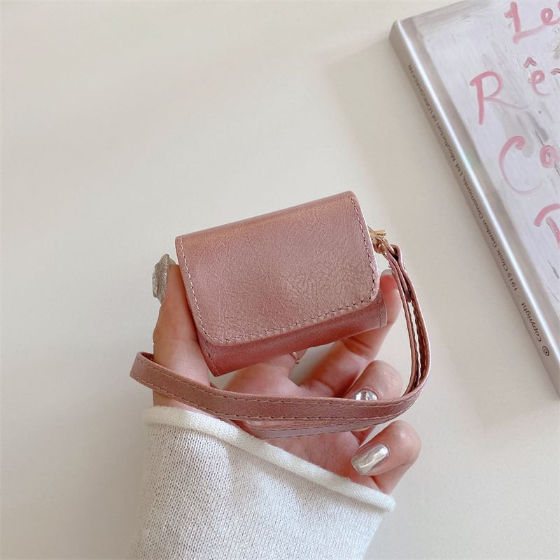 Faux Leather AirPods / Pro Earphone Case Skin with Strap