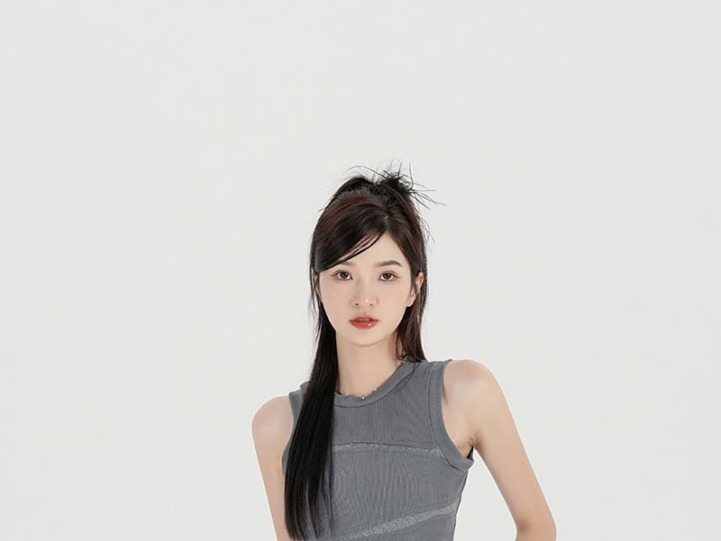 Set: Mid Rise Plain Denim Hot Pants + Belt