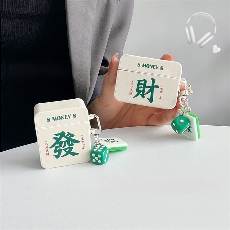 Mahjong AirPods / Pro Earphone Case Skin with Charm