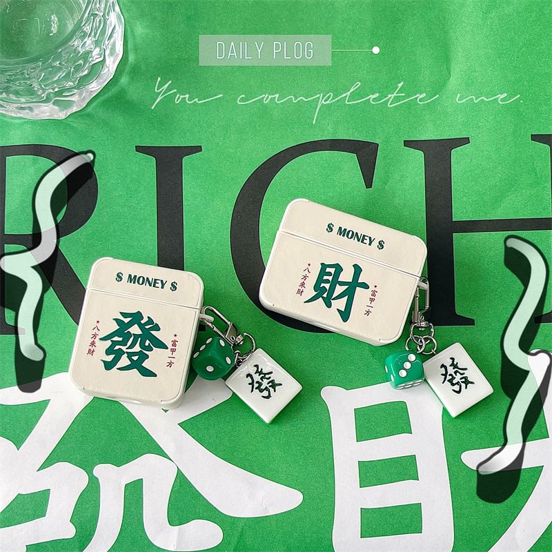 Mahjong AirPods / Pro Earphone Case Skin with Charm