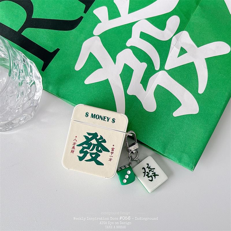 Mahjong AirPods / Pro Earphone Case Skin with Charm
