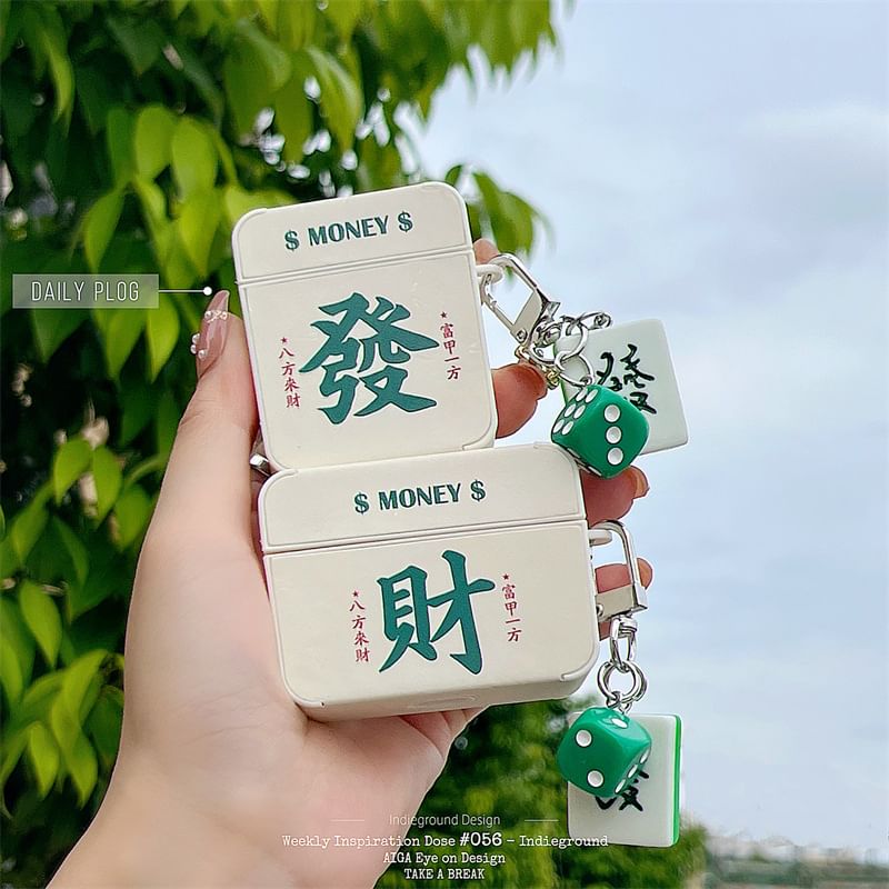 Mahjong AirPods / Pro Earphone Case Skin with Charm