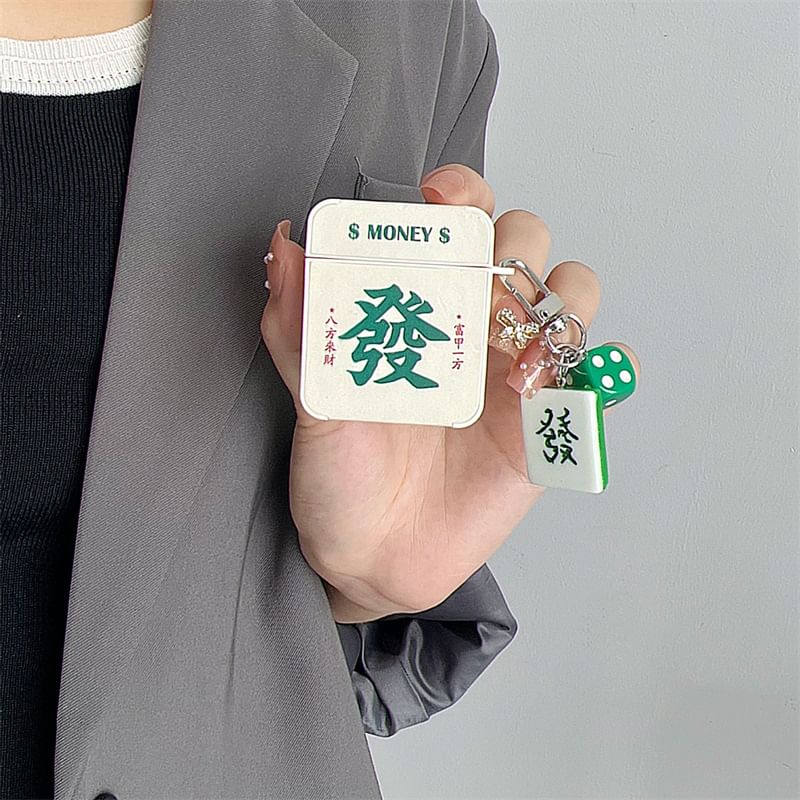 Mahjong AirPods / Pro Earphone Case Skin with Charm