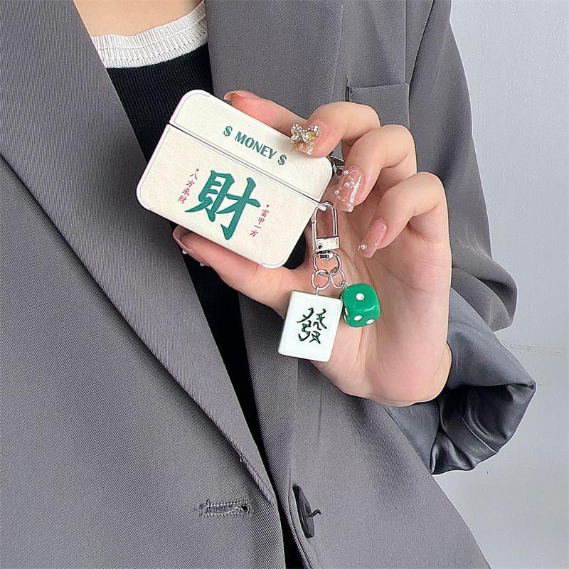 Mahjong AirPods / Pro Earphone Case Skin with Charm