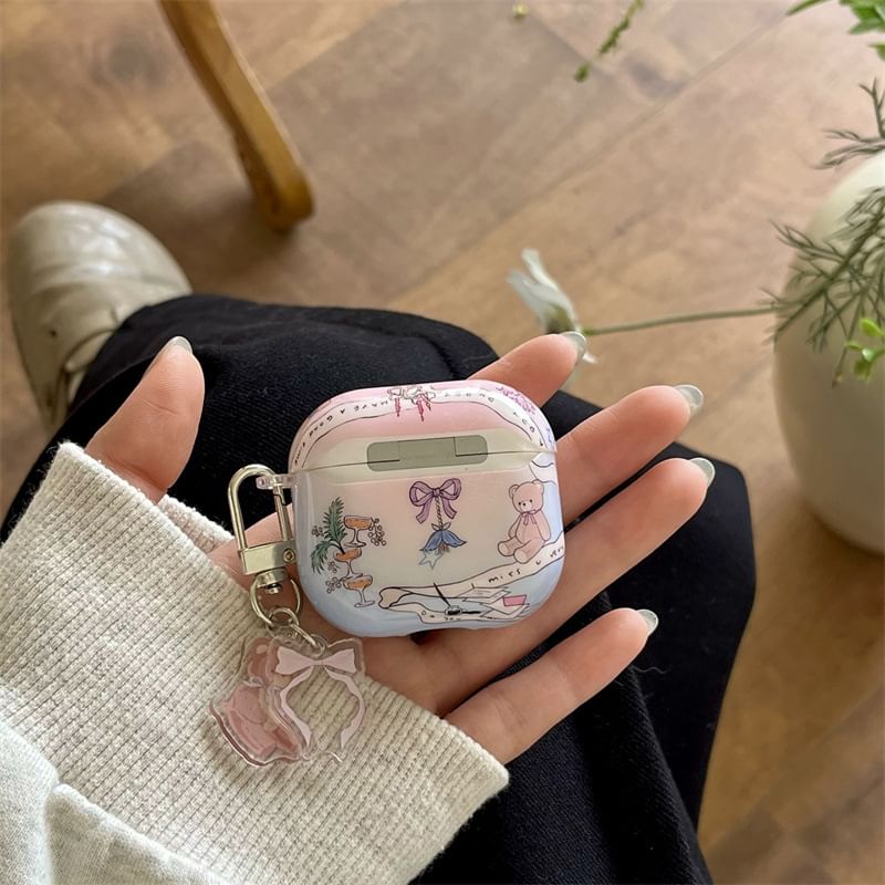Bear Ribbon AirPods / Pro Earphone Case Skin / Charm / Set