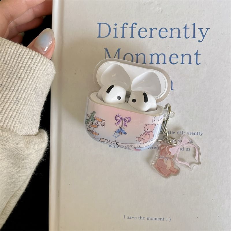 Bear Ribbon AirPods / Pro Earphone Case Skin / Charm / Set