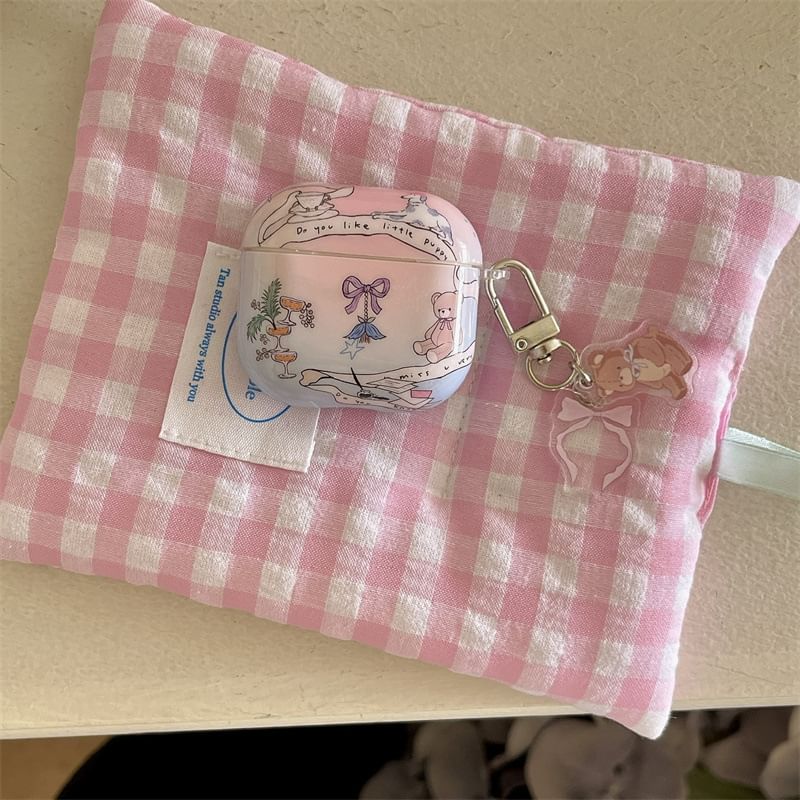Bear Ribbon AirPods / Pro Earphone Case Skin / Charm / Set