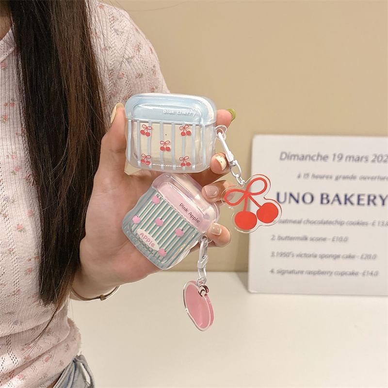 Apple / Cherry AirPods / Pro Earphone Case Skin with Charm