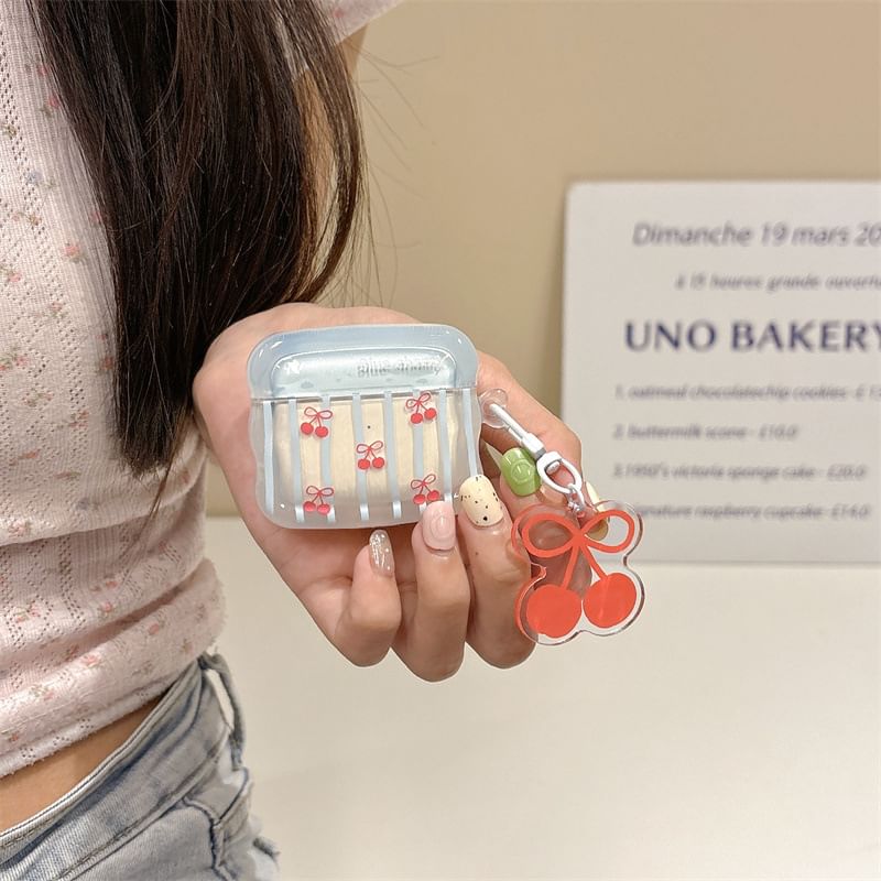 Apple / Cherry AirPods / Pro Earphone Case Skin with Charm