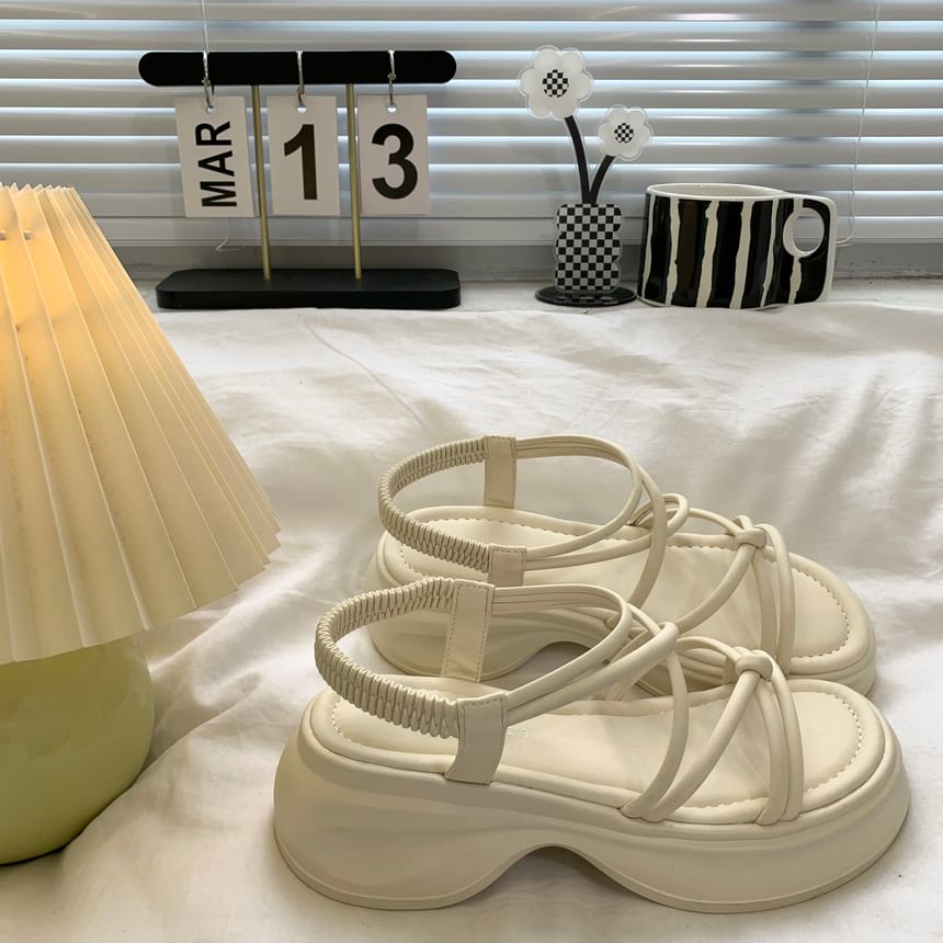 Plain Knot Platform Gladiator Sandals