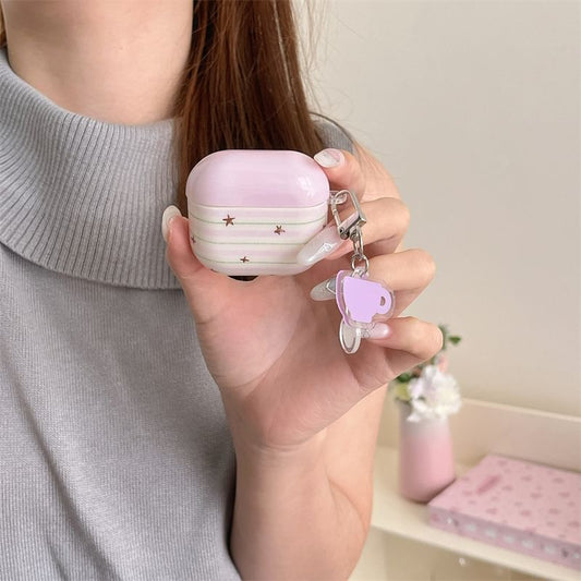 Star Striped Apple AirPods / Pro Earphone Case Skin / Charm / Set