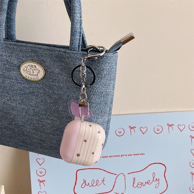 Star Striped Apple AirPods / Pro Earphone Case Skin / Charm / Set