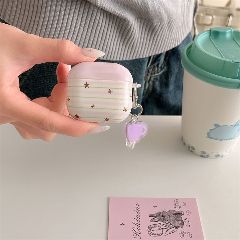 Star Striped Apple AirPods / Pro Earphone Case Skin / Charm / Set