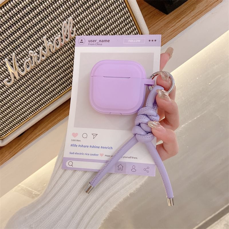 Plain AirPods / Pro Earphone Case Skin with Faux Leather Strap