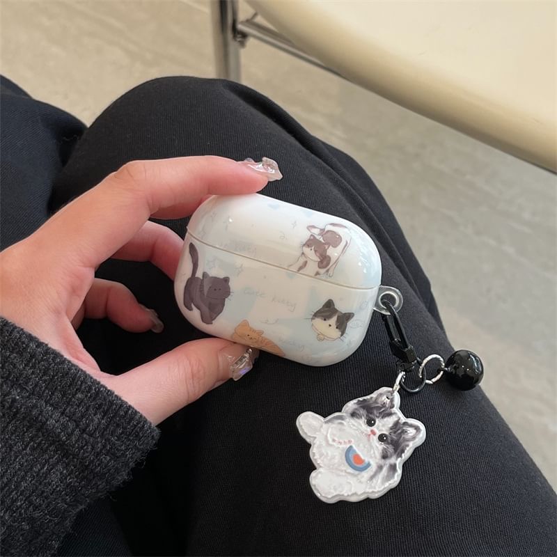 Cat AirPods / Pro Earphone Case Skin with Charm