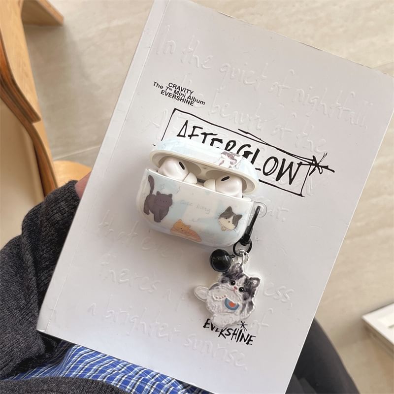 Cat AirPods / Pro Earphone Case Skin with Charm