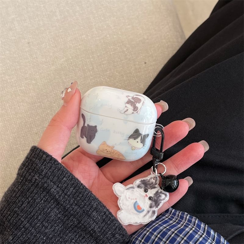 Cat AirPods / Pro Earphone Case Skin with Charm