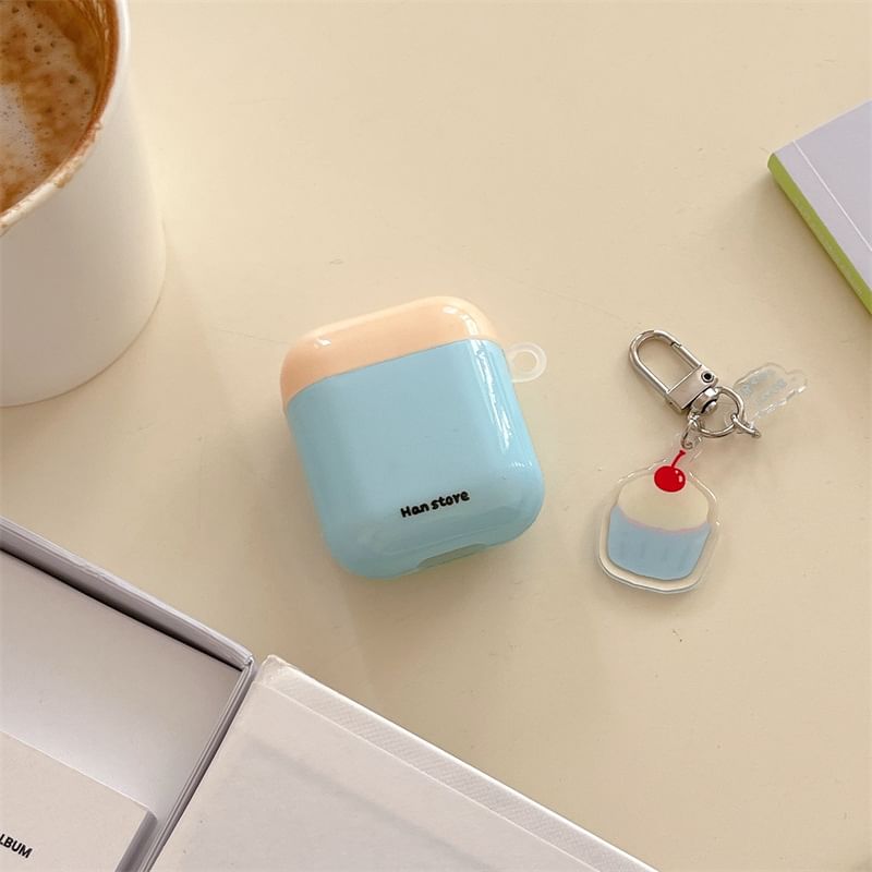 Two-Tone AirPods / Pro Earphone Case Skin with Cake Charm