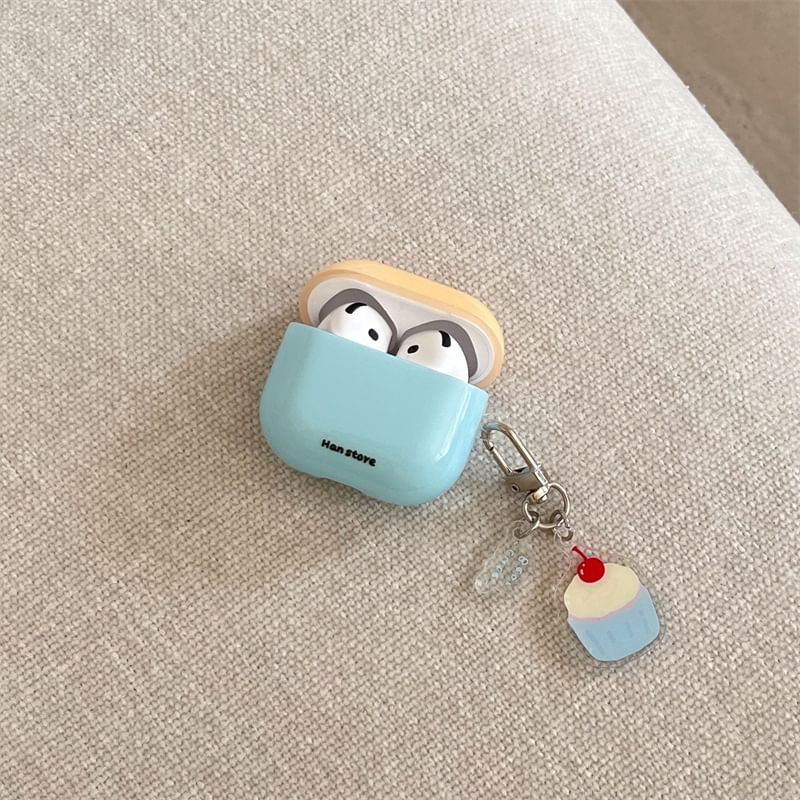 Two-Tone AirPods / Pro Earphone Case Skin with Cake Charm
