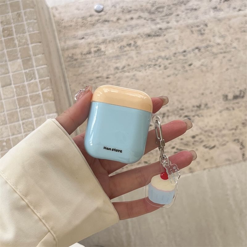 Two-Tone AirPods / Pro Earphone Case Skin with Cake Charm