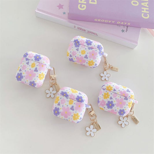 Floral AirPods / Pro Earphone Case Skin with Charm