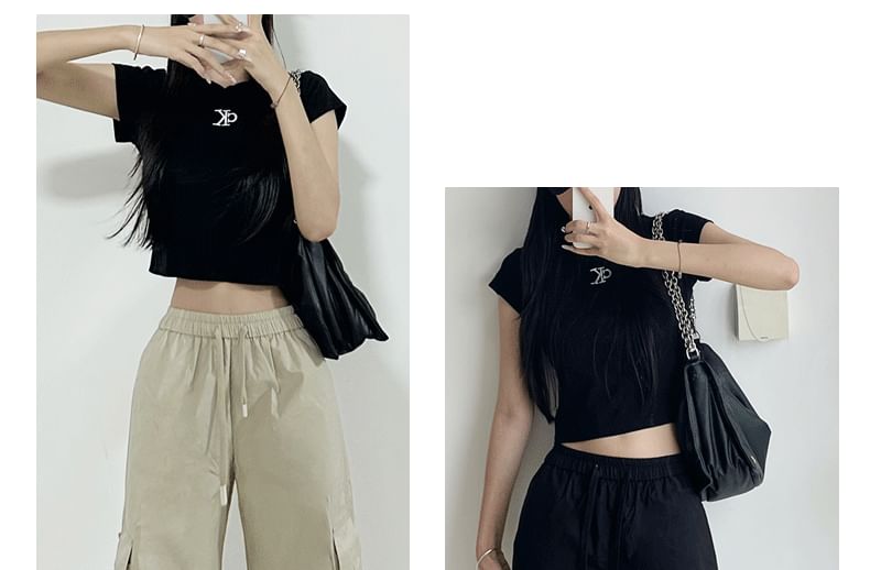 High Rise Plain Cargo Straight Leg Pants