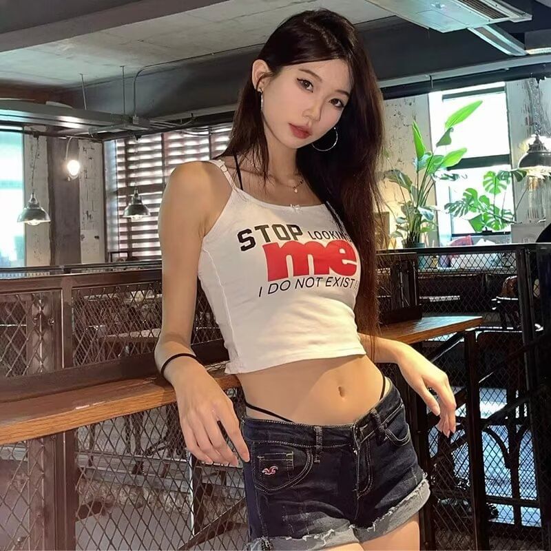 Low Rise Washed Denim Shorts