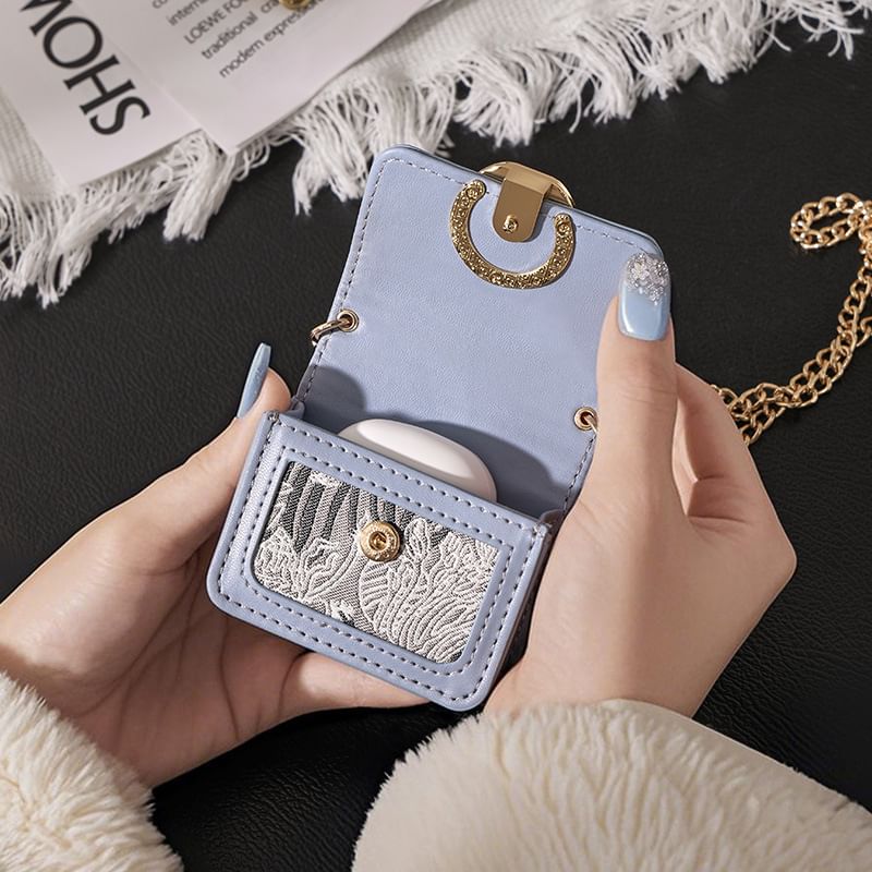 Chain Strap Jacquard AirPods Earphone Case Skin