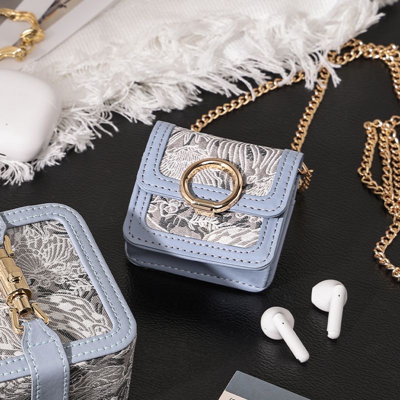 Chain Strap Jacquard AirPods Earphone Case Skin